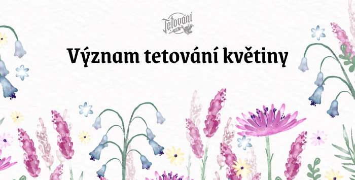 Ilustrace lučních květin s názvem o významu tetování