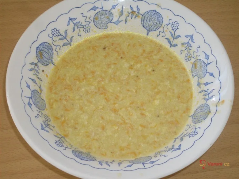 Hot Czech egg drop soup ready to serve