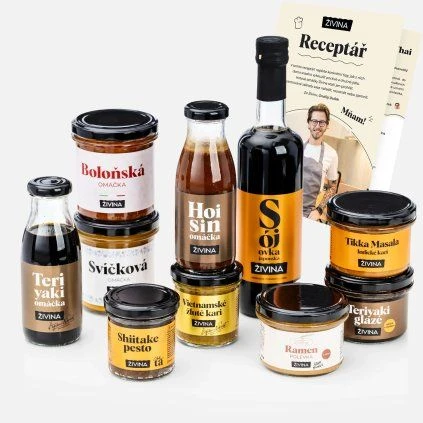 Czech sauce jars and recipe book