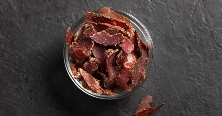 Dried meat in bowl