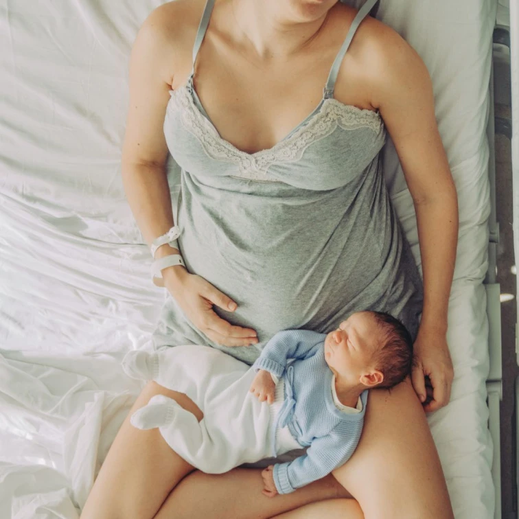 Mother and newborn baby
