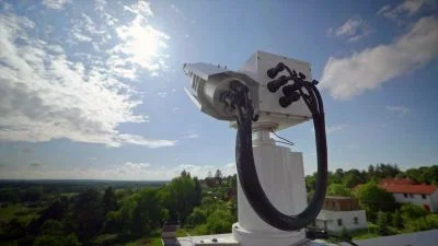 Anemometer on tower
