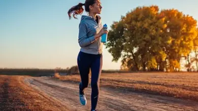 Woman running outdoors